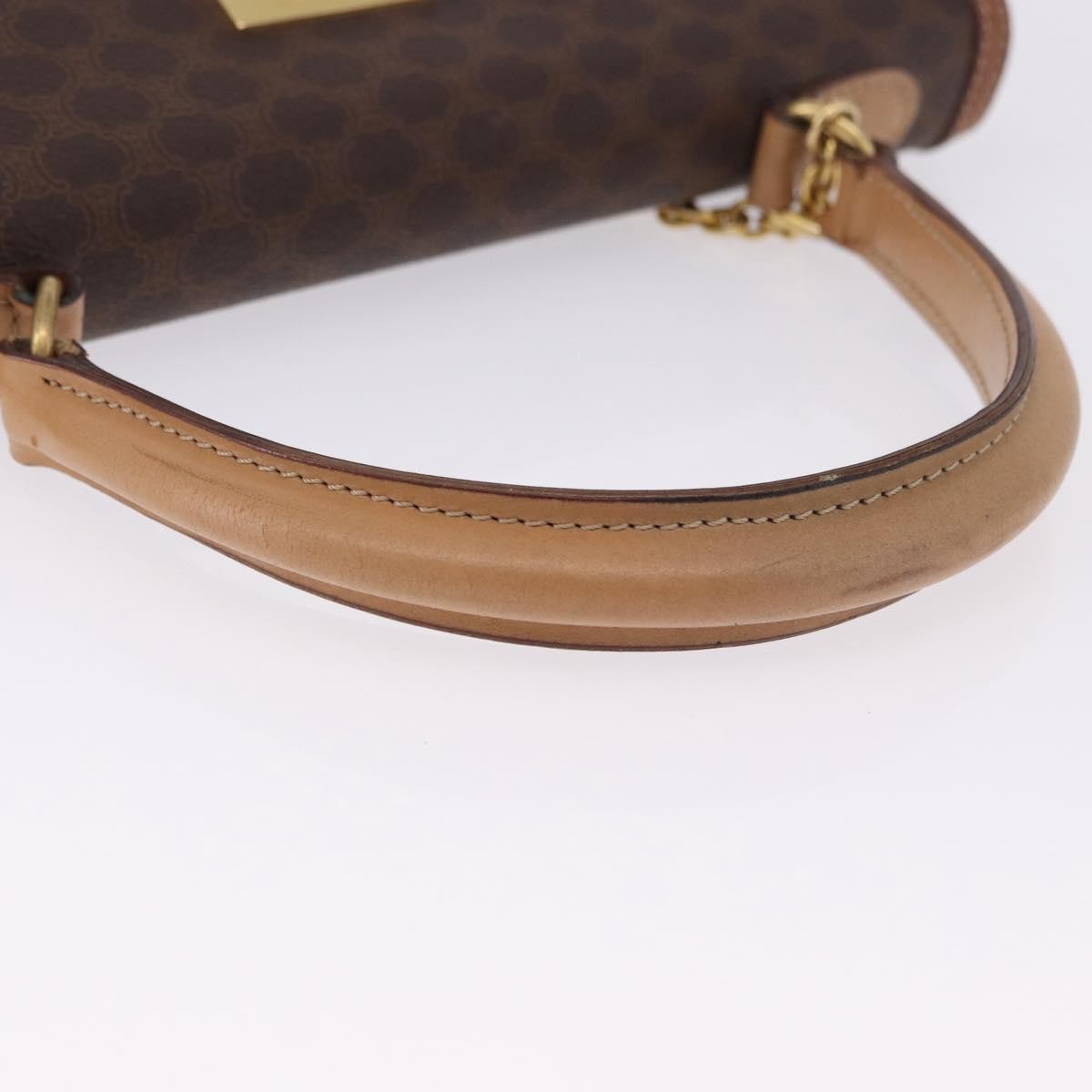 Celine Vintage Macadam Canvas And Leather Brown Canvas Handbag (Pre-Owned)