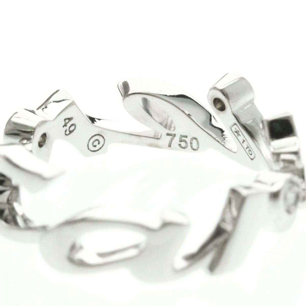 Cartier Signature 18K White Gold Silver White_Gold Ring Jewelry (Pre-Owned)