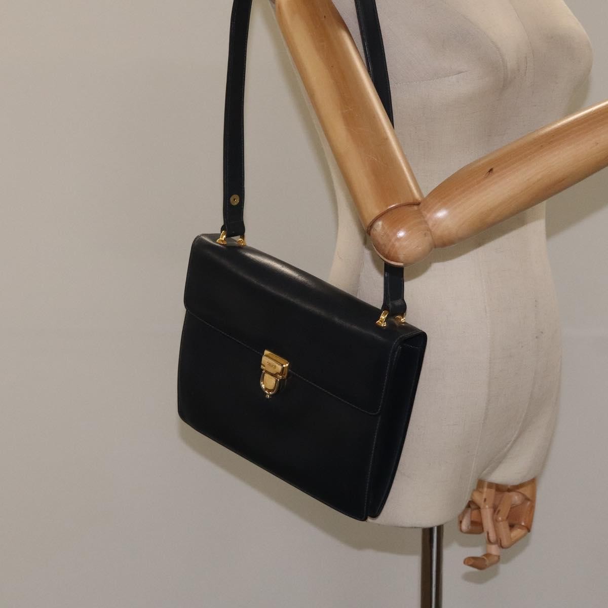 Celine Vintage Leather Navy Leather Shoulder Bag Bag (Pre-Owned)