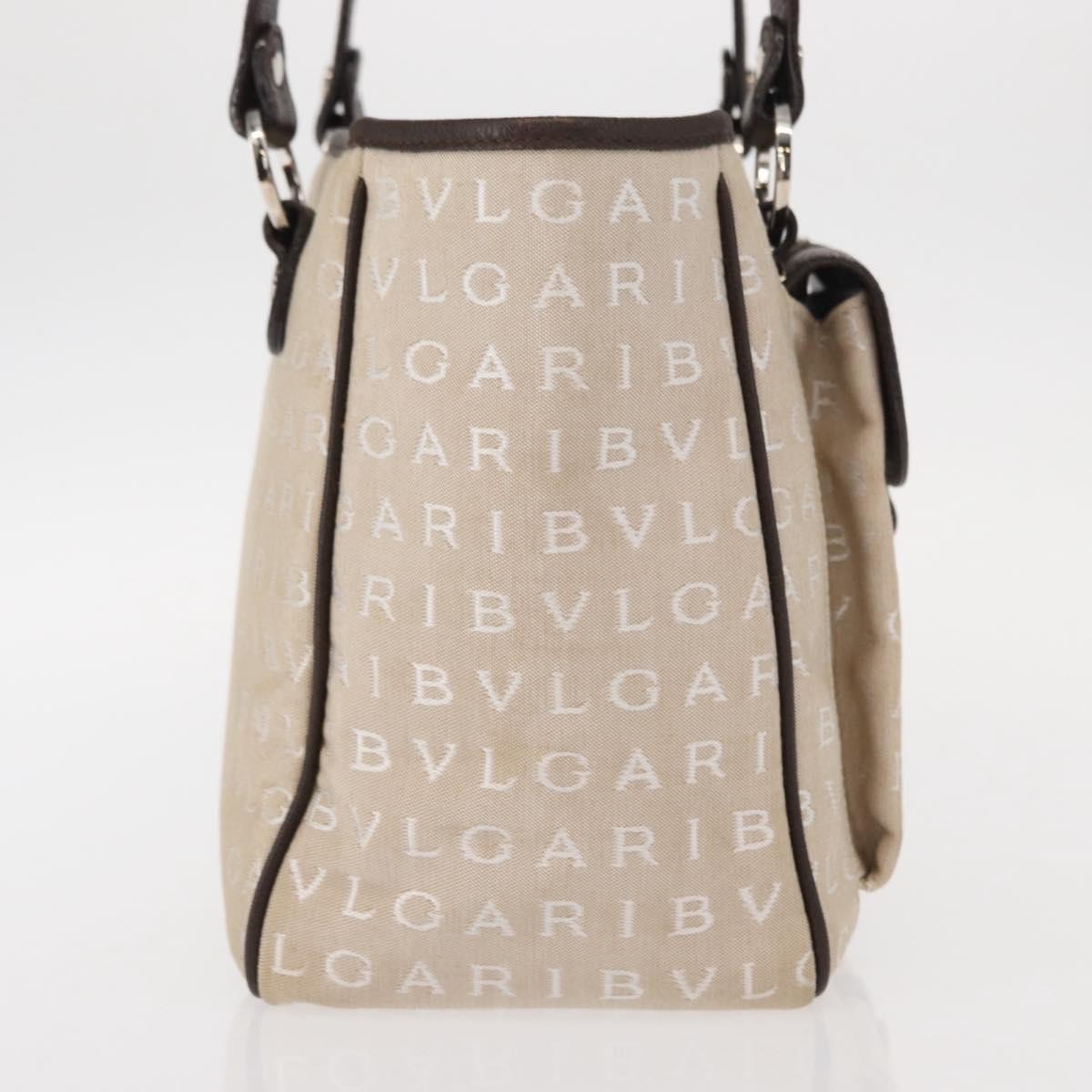 Bvlgari Logomania Canvas Beige Canvas Handbag (Pre-Owned)