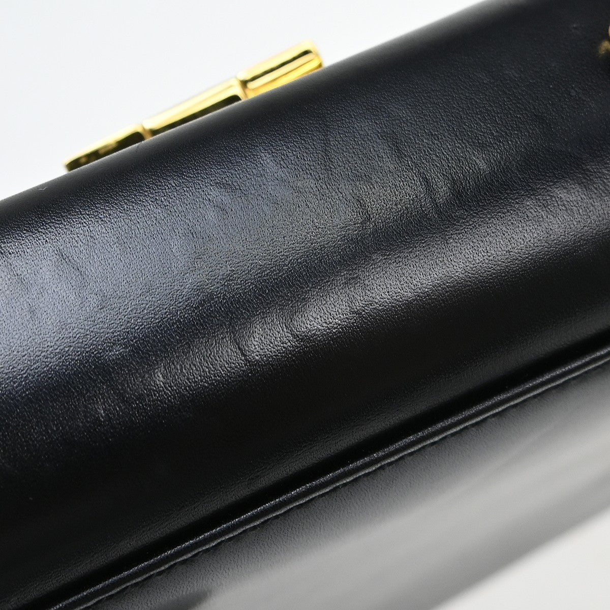 Salvatore Ferragamo Gancini Convertible Top Handle Leather Black Leather Handbag (Pre-Owned)