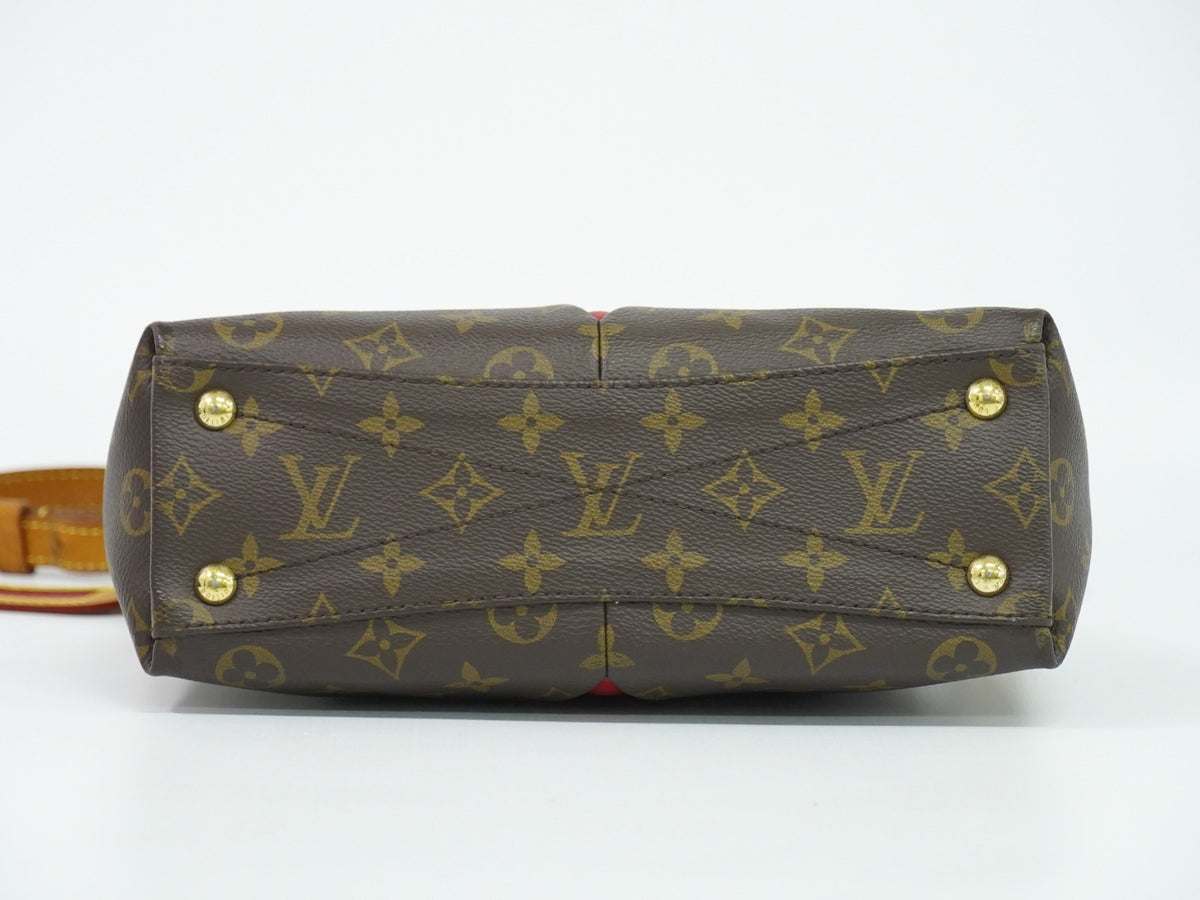 Louis Vuitton V Tote Monogram Canvas And Leather Brown Canvas Handbag (Pre-Owned)