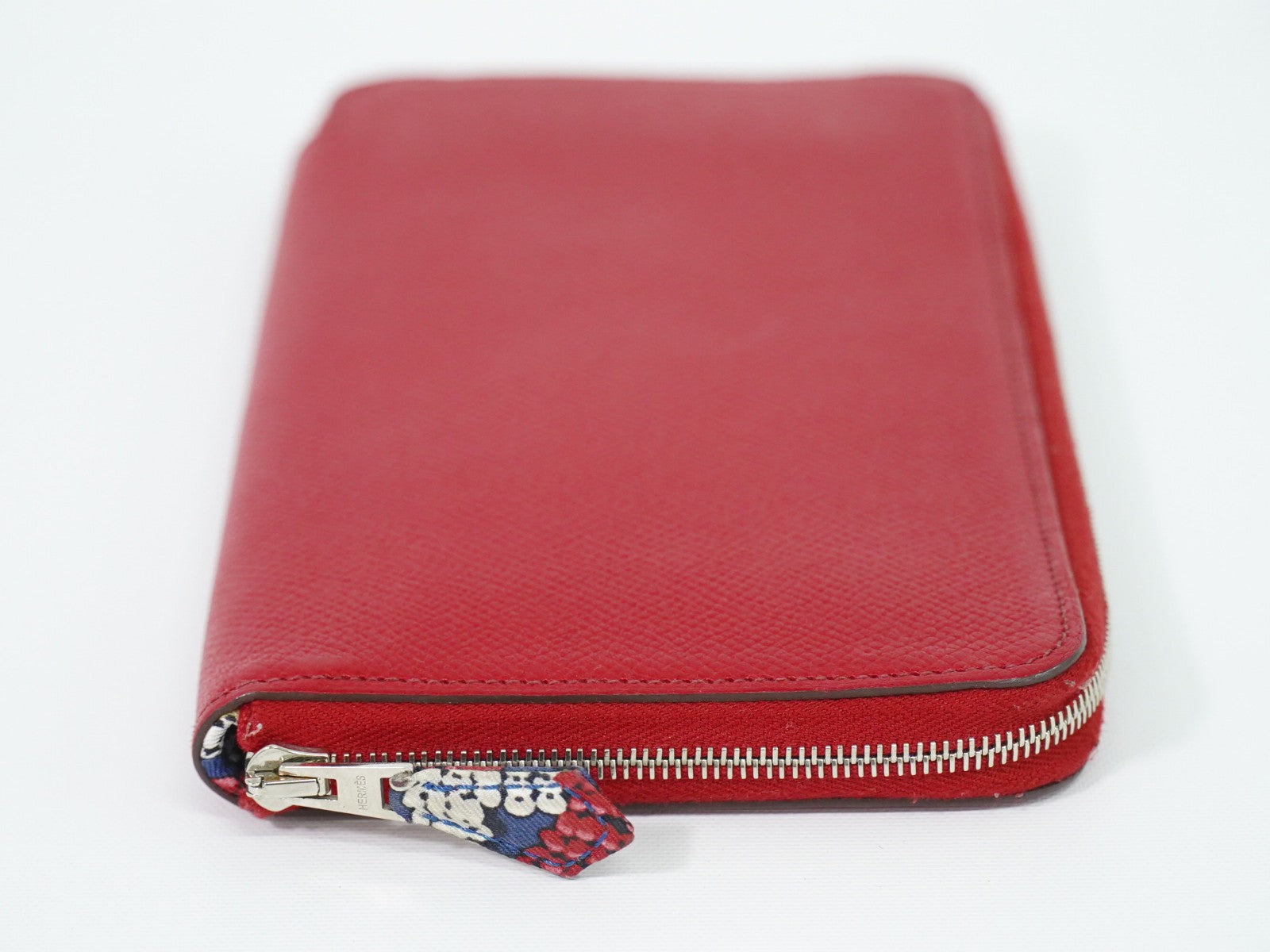 Hermes Azap Zip Around Silk'in Epsom Red Leather Wallets Accessory (Pre-Owned)