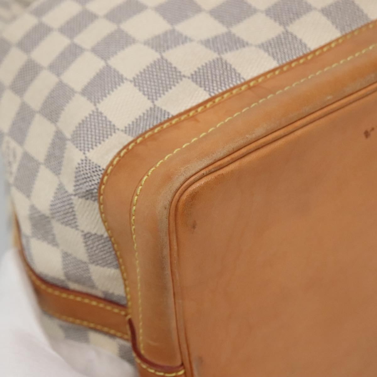 Louis Vuitton Noe Damier Ebene White Canvas Shoulder Bag Bag (Pre-Owned)