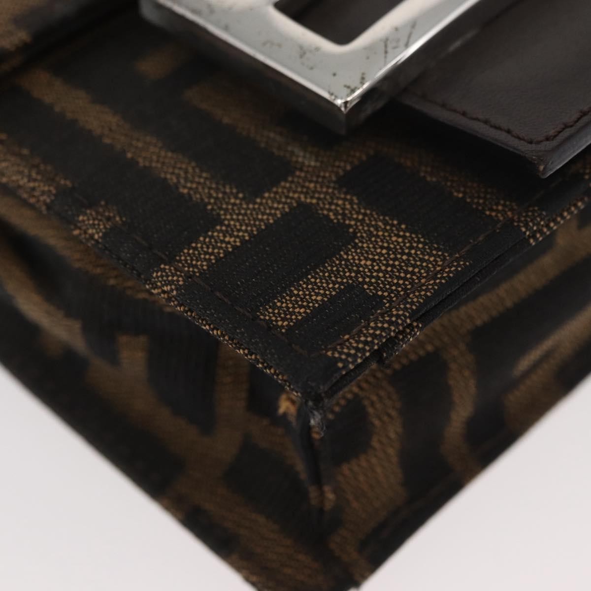 Fendi Baguette Zucca Canvas Brown Canvas Handbag (Pre-Owned)