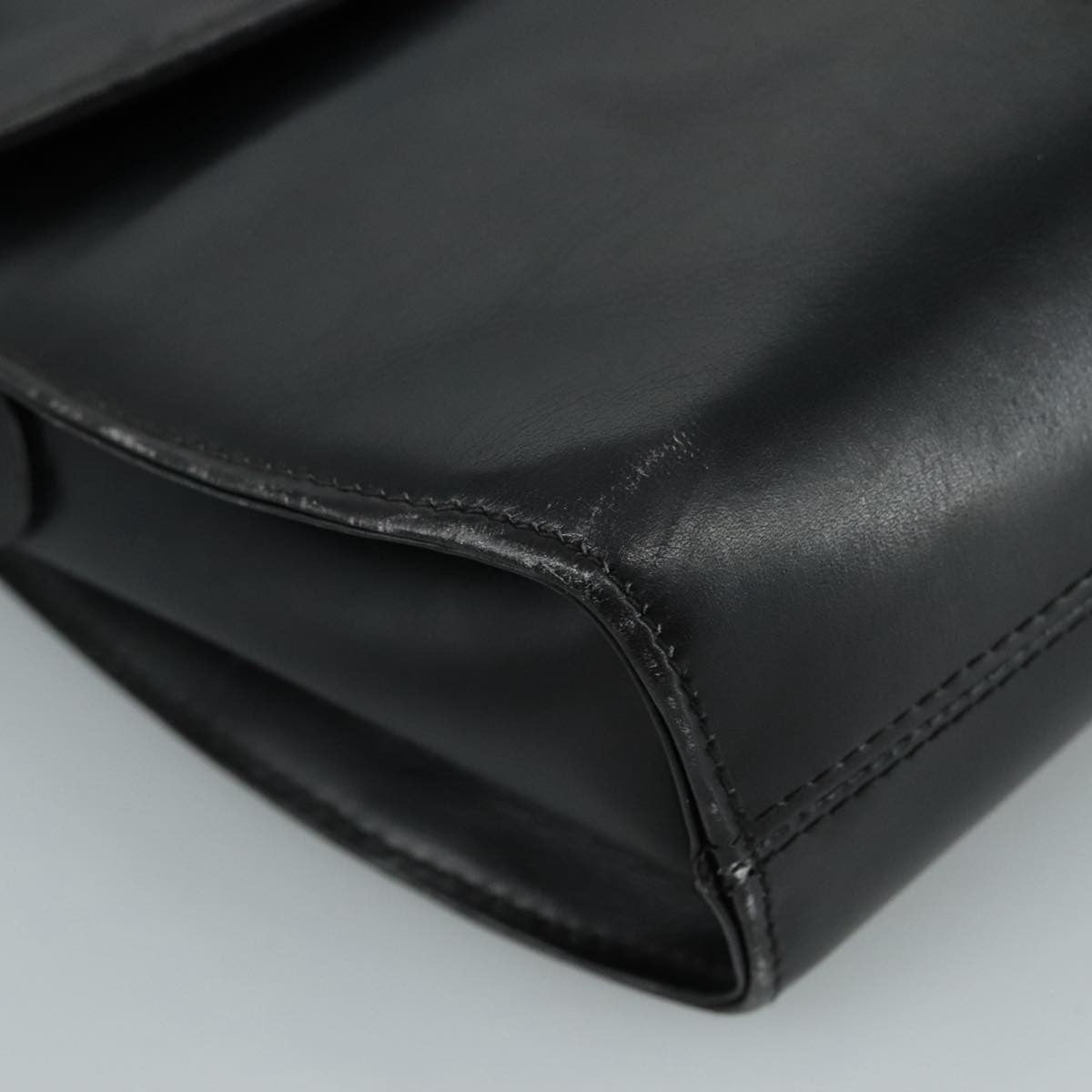 Salvatore Ferragamo Gancini Flap Leather Black Leather Shoulder Bag Bag (Pre-Owned)