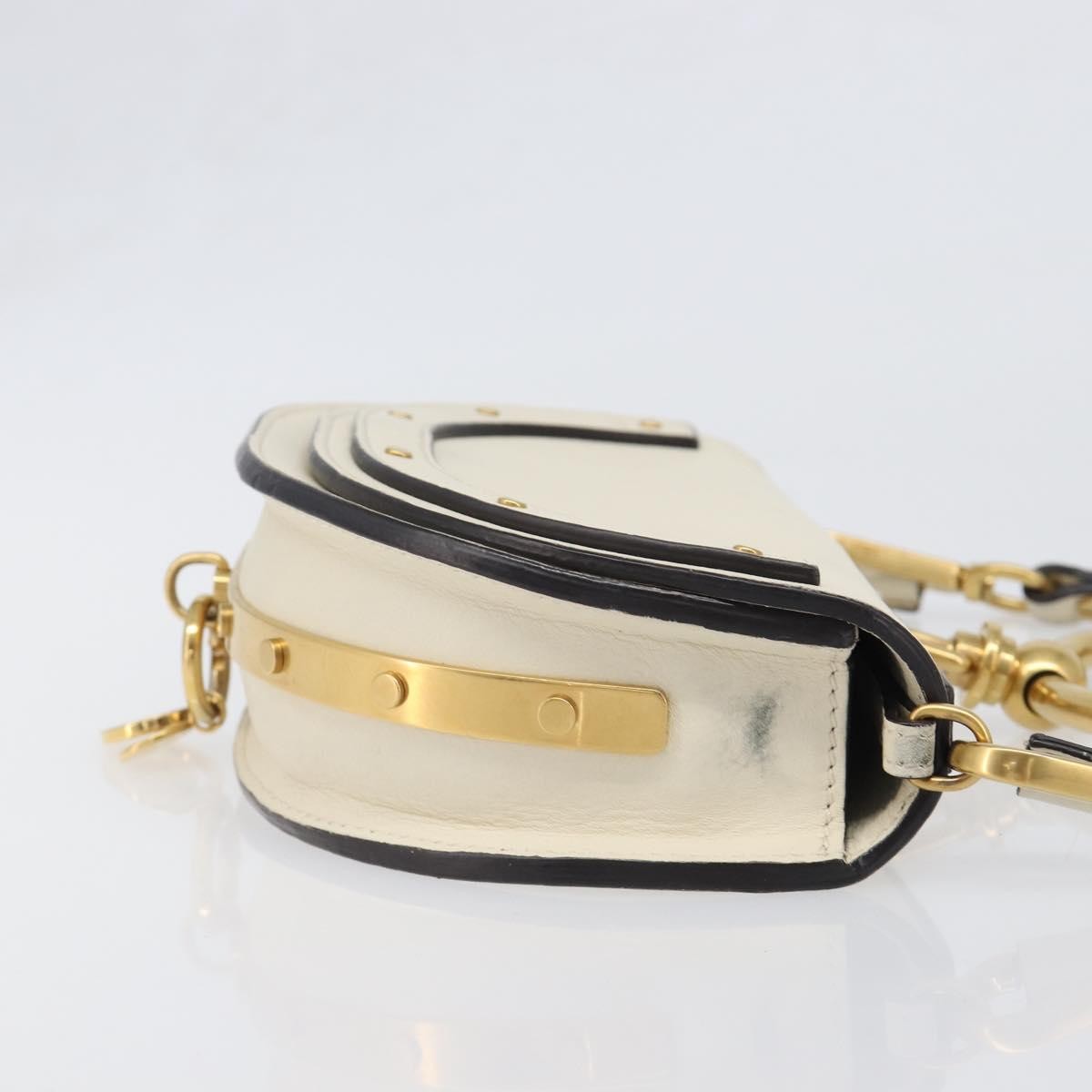 Chloe Nile Minaudière Leather White Leather Handbag (Pre-Owned)