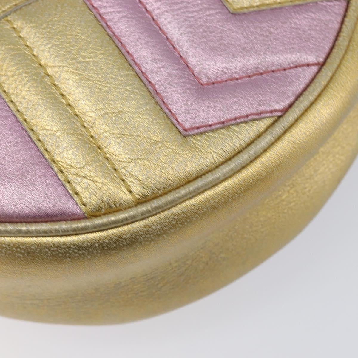 Gucci Gg Marmont Round Matelasse Leather Gold Leather Shoulder Bag Bag (Pre-Owned)