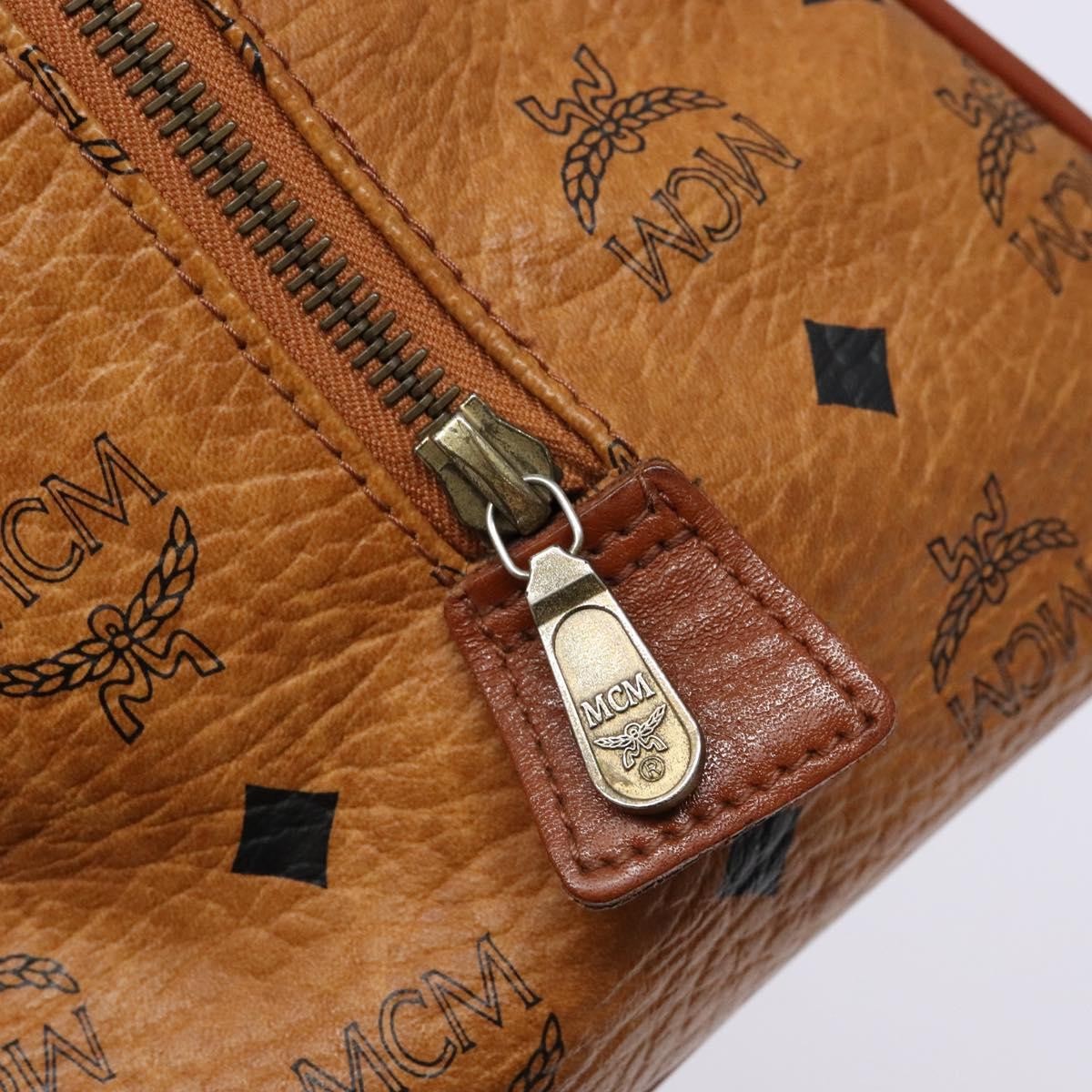MCM Visetos Logogramme Leather Brown Leather Handbag (Pre-Owned)