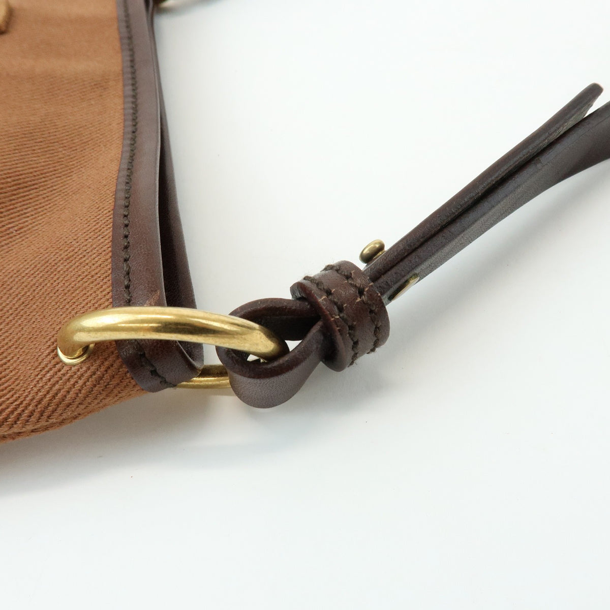 Saint Laurent Kahara Cassandra Canvas Brown Canvas Shoulder Bag Bag (Pre-Owned)