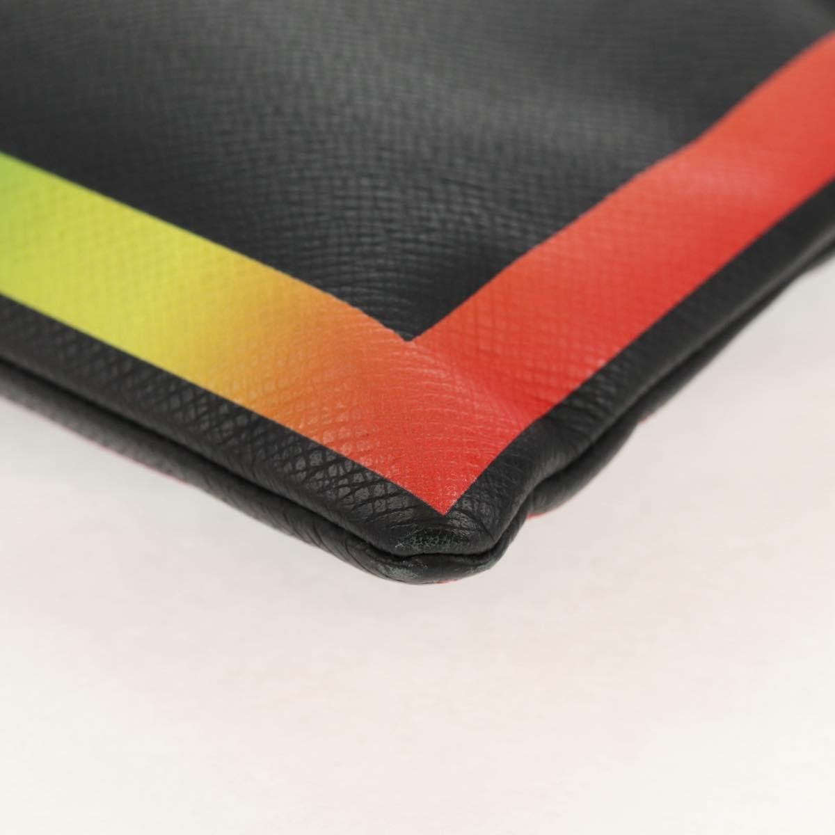 Louis Vuitton Pochette A4 Rainbow Taiga Leather Black Leather Clutche & Pouche Bag (Pre-Owned)