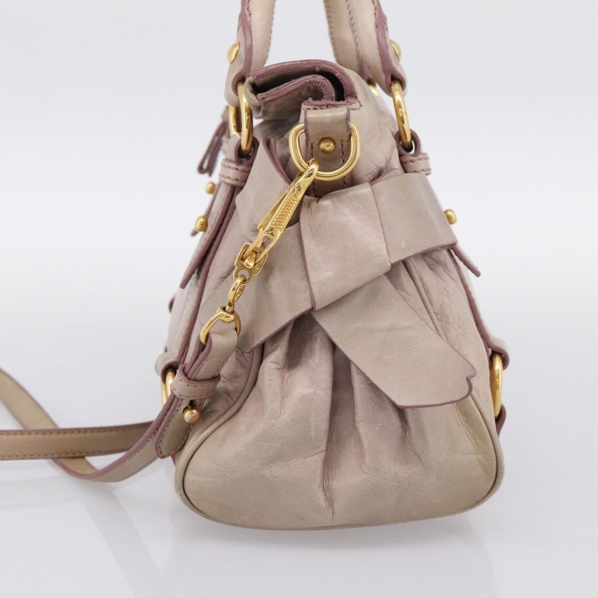 Miu Miu Vitello Lux Leather Pink Leather Handbag (Pre-Owned)