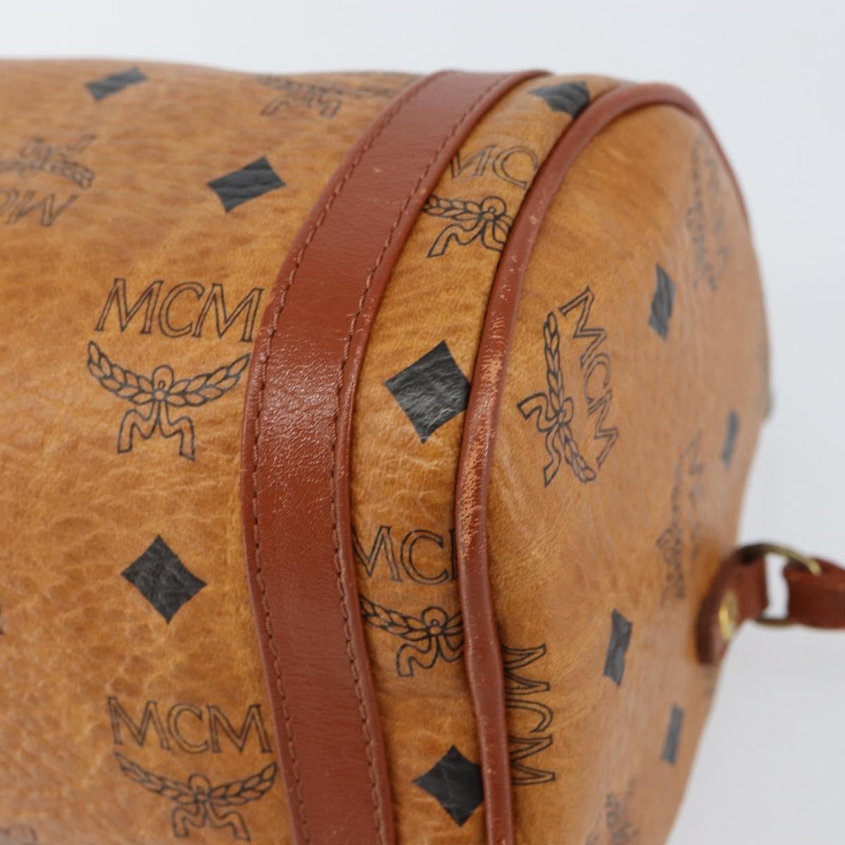 MCM Visetos Canvas And Leather Brown Canvas Shoulder Bag Bag (Pre-Owned)
