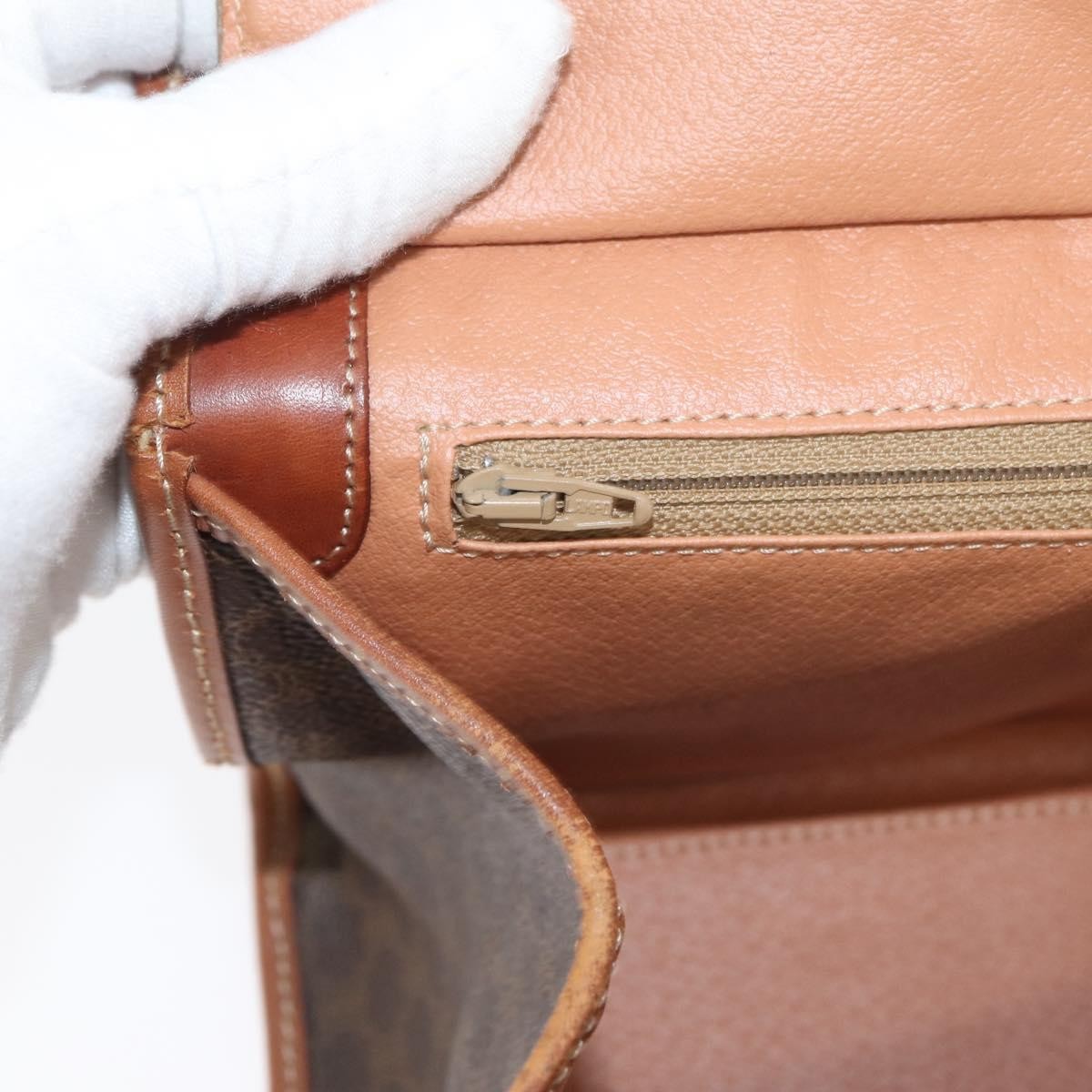 Celine Vintage Macadam Canvas And Leather Brown Canvas Tote Bag Bag (Pre-Owned)