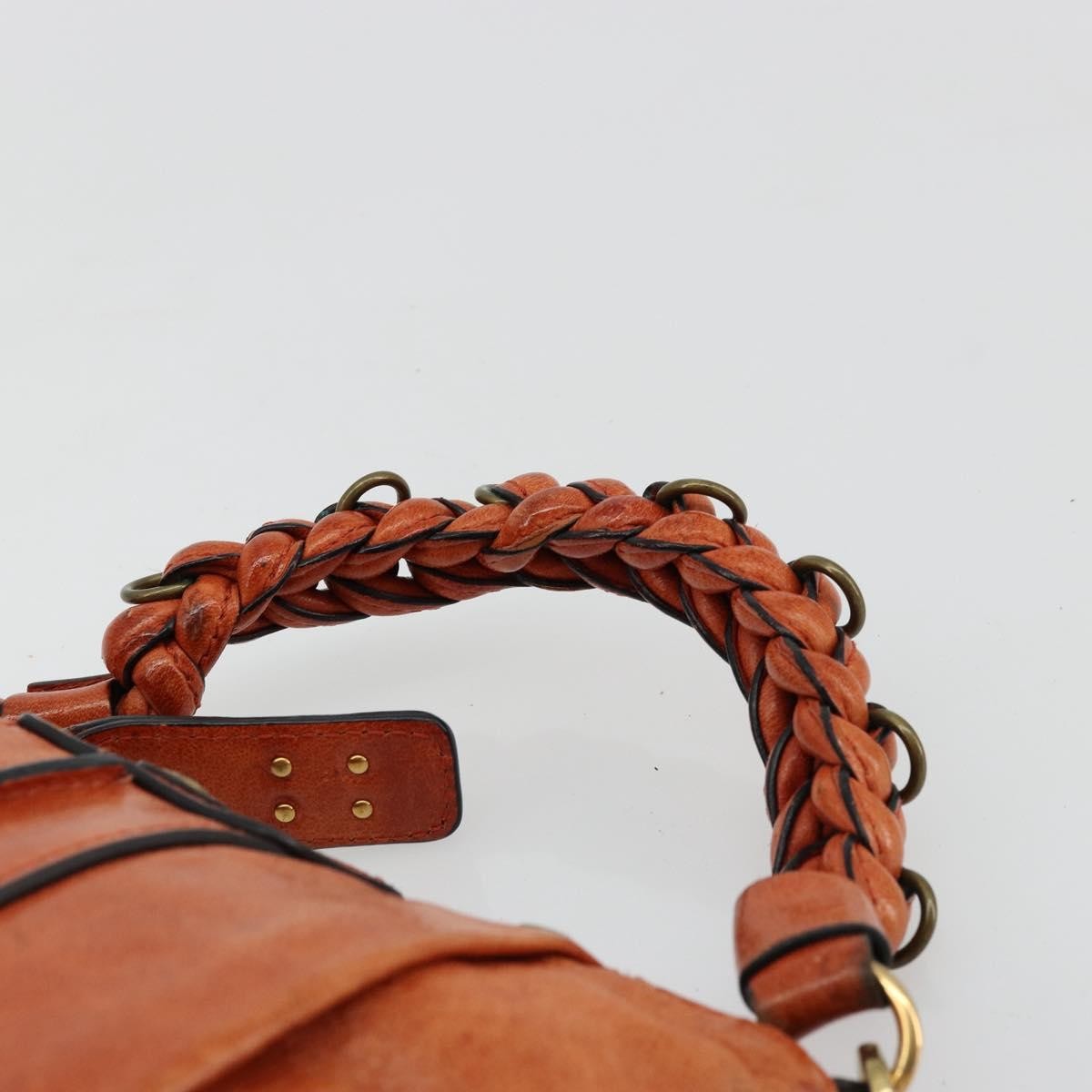 Chloe Heloise Zip Tote Leather Orange Leather Handbag (Pre-Owned)