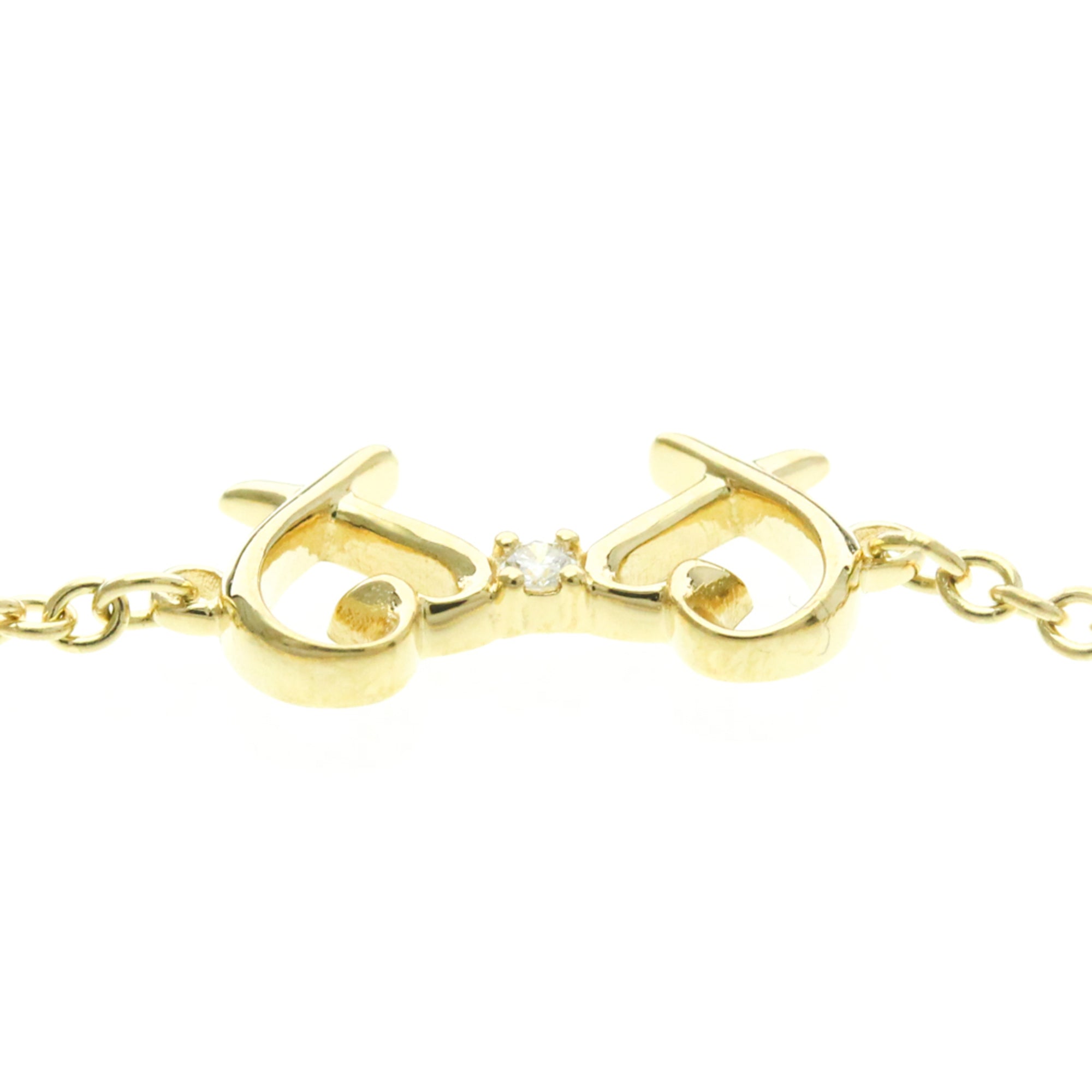 Tiffany & Co. Paloma Picasso Double Loving Heart 18K Yellow Gold And Diamond Gold Yellow_Gold Bracelet Jewelry (Pre-Owned)