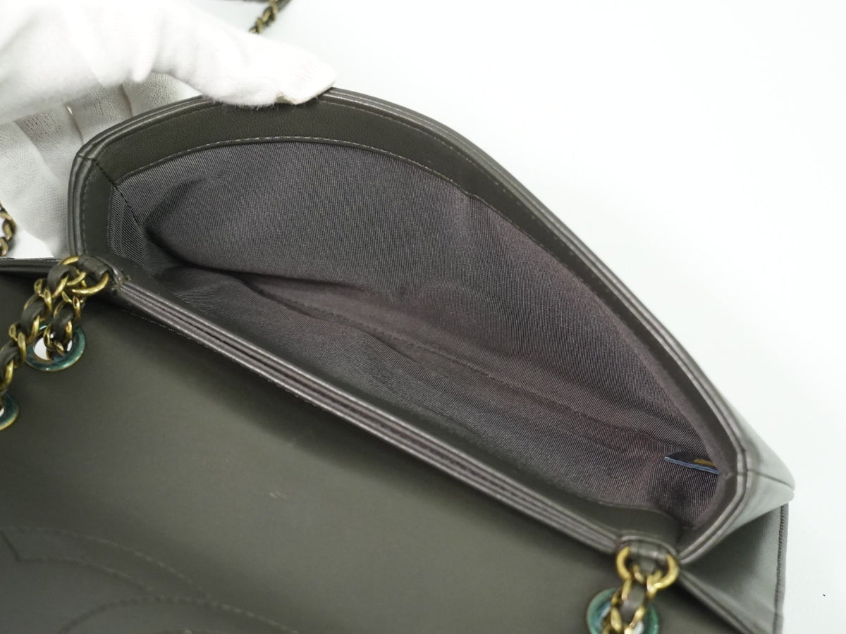 Chanel Cc Antico Flap Lambskin Gray Leather Handbag (Pre-Owned)