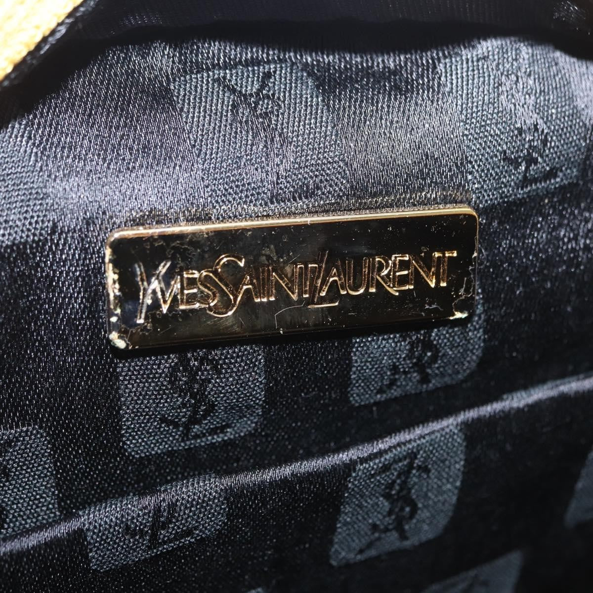 Saint Laurent Vintage Quilted Top Handle Bag Nylon Yellow Nylon Handbag (Pre-Owned)