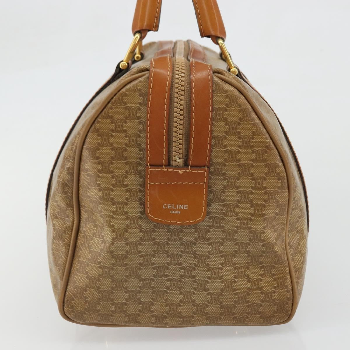 Celine Vintage Macadam Canvas And Leather Beige Canvas Handbag (Pre-Owned)