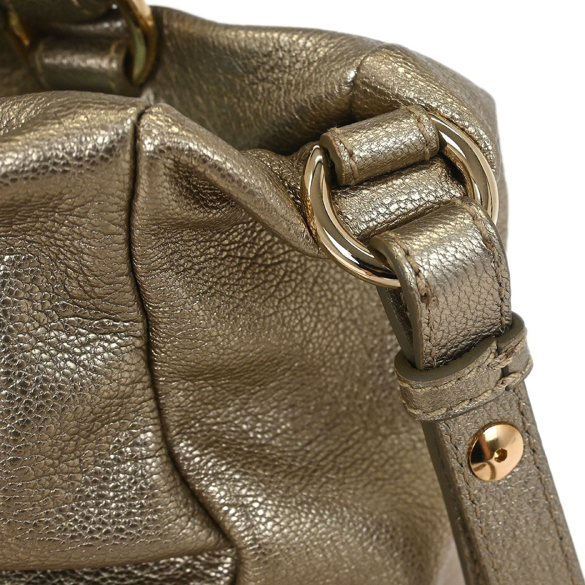 Salvatore Ferragamo Vala Leather Gold Leather Handbag (Pre-Owned)