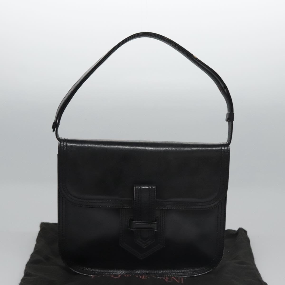 Saint Laurent Vintage Leather Black Leather Handbag (Pre-Owned)