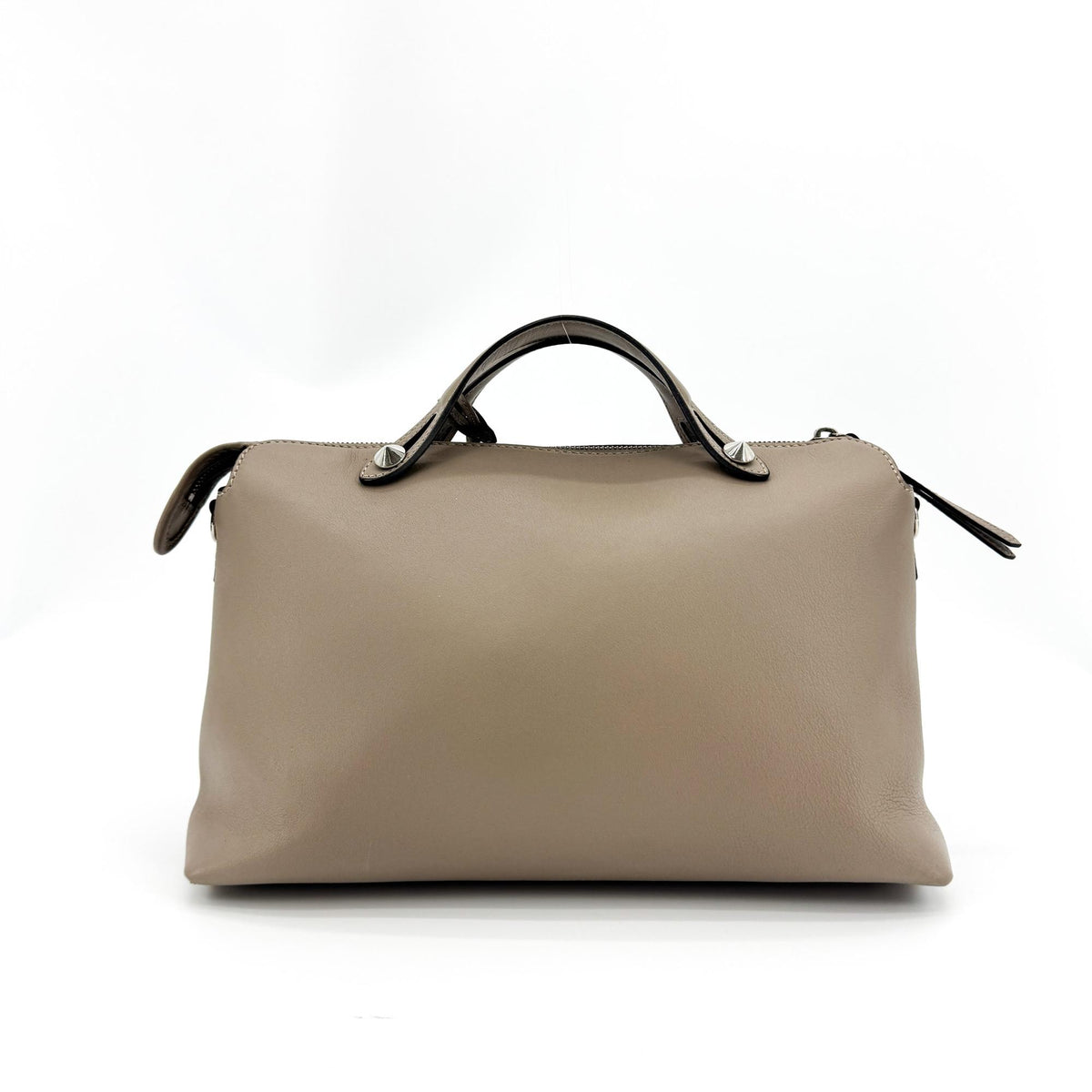 Fendi By The Way Satchel Calfskin Beige Leather Handbag (Pre-Owned)