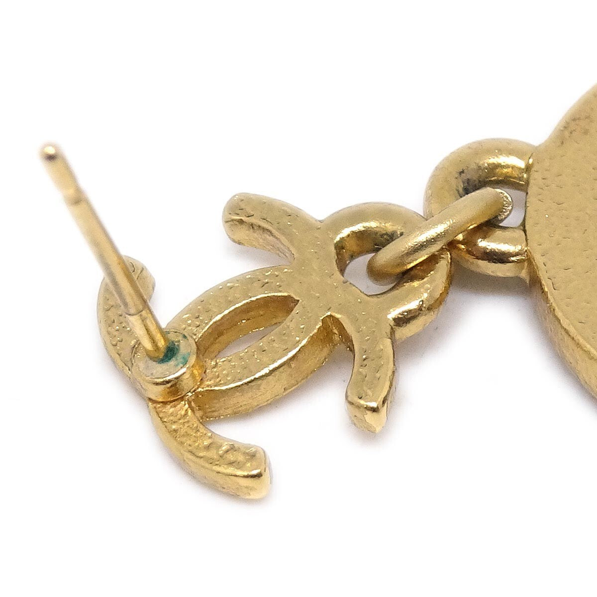 Chanel Cc Star Dangle Metal With Enamel Gold Gold_Plated Earrings Jewelry (Pre-Owned)