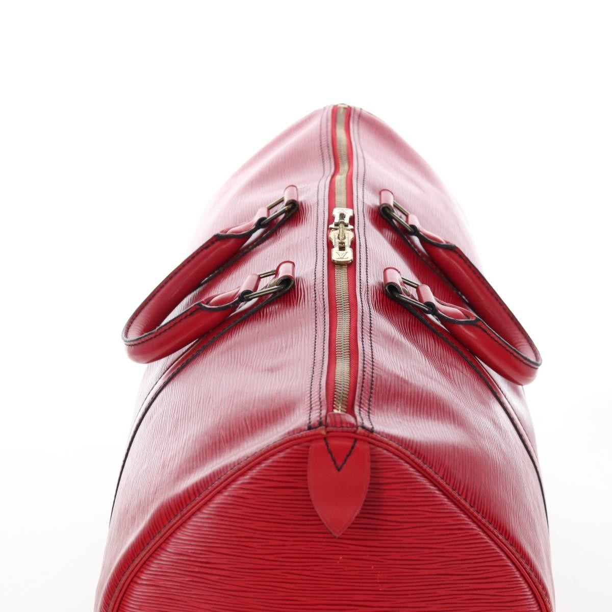 Louis Vuitton Keepall Epi Leather Red Leather Travel Bag Bag (Pre-Owned)