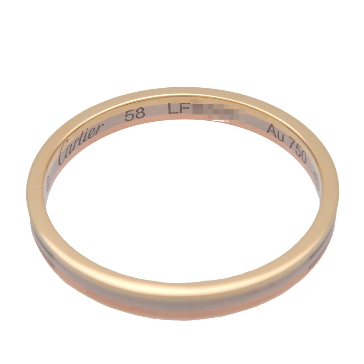 Cartier Vendome Louis Cartier Wedding Band 18K Tricolor Gold With Diamonds Multicolour Yellow_Gold Ring Jewelry (Pre-Owned)