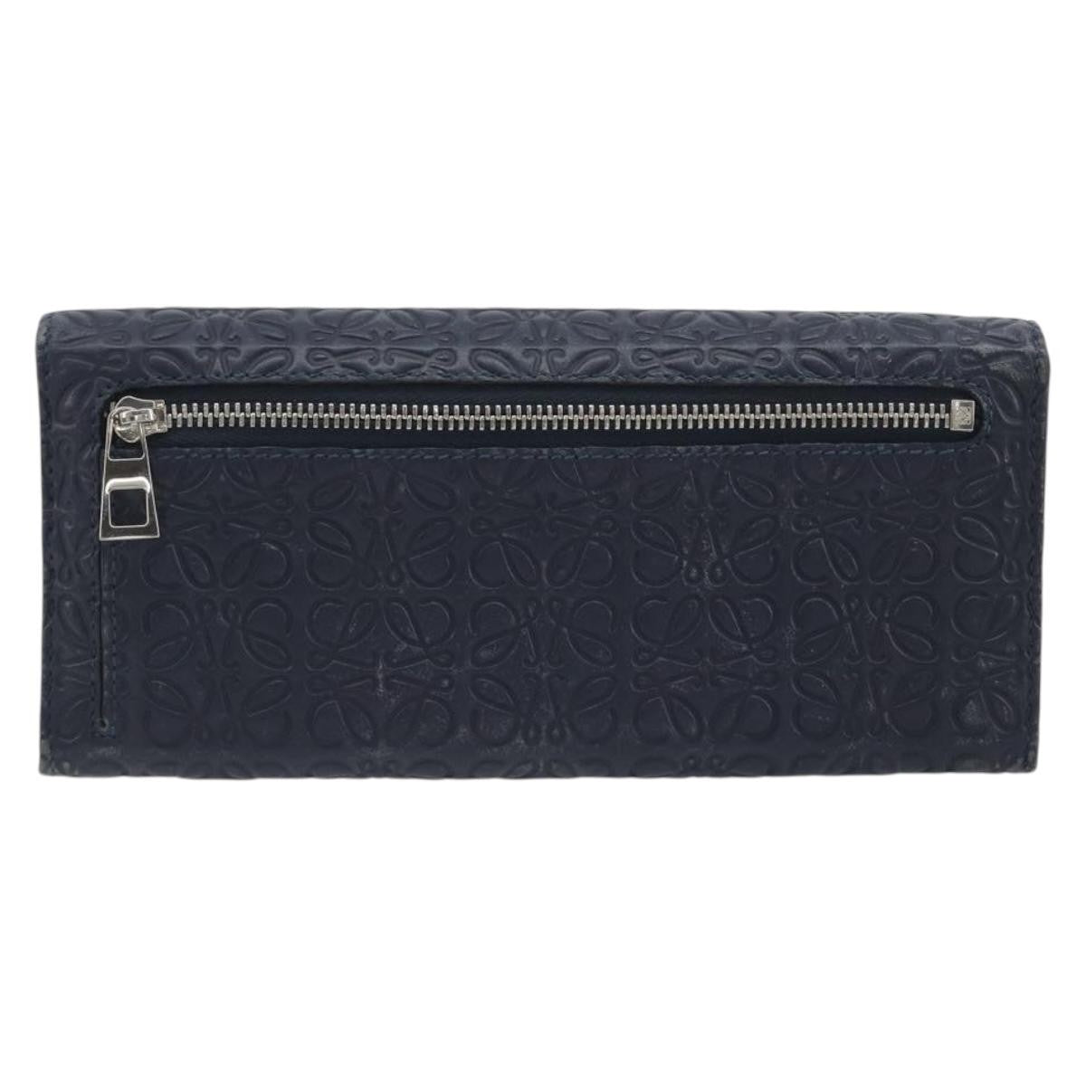 Loewe Anagram Leather Navy Leather Wallets Accessory (Pre-Owned)