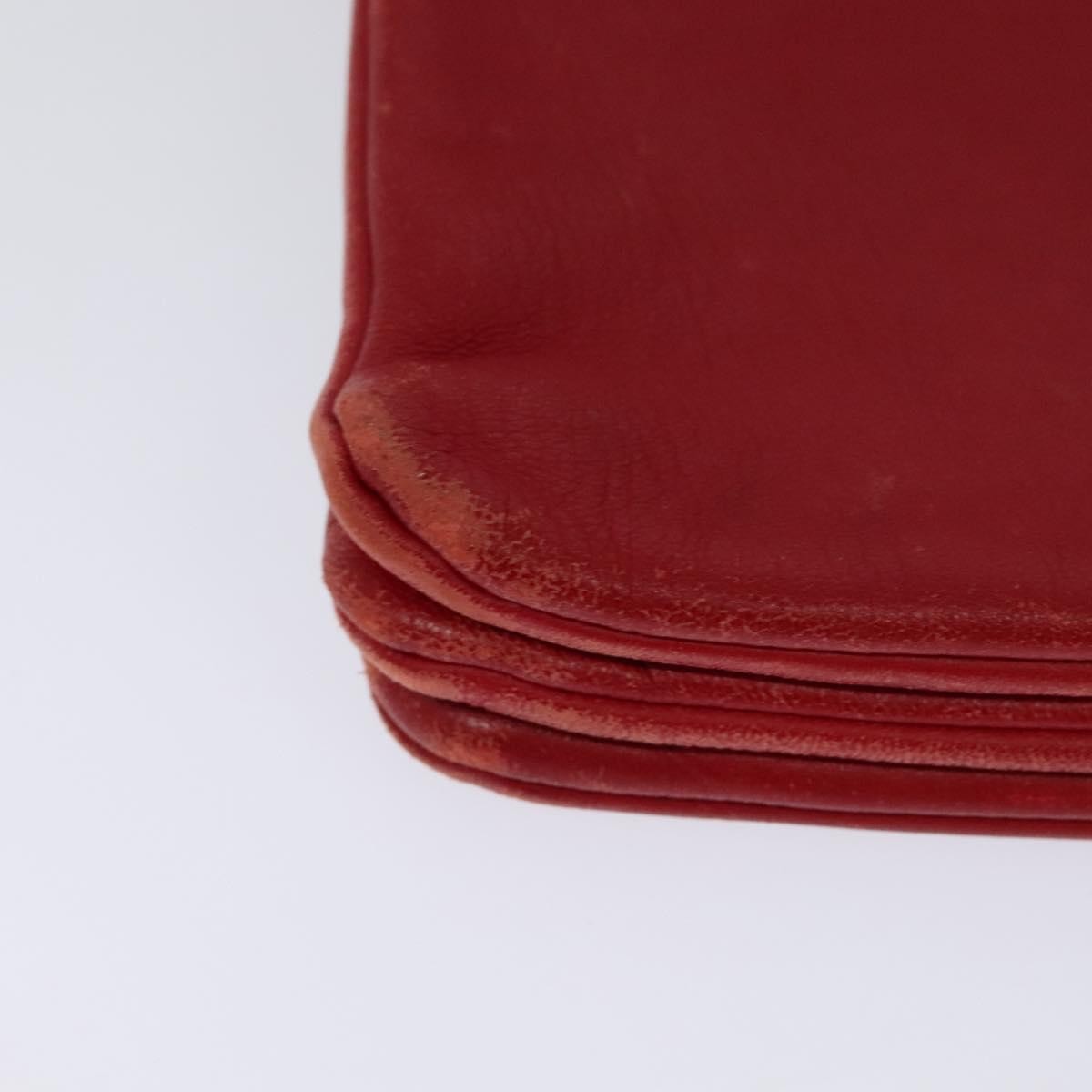 Celine Trio Zip Clutch Leather Red Leather Clutche & Pouche Bag (Pre-Owned)