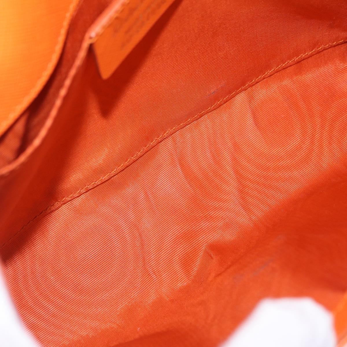 Salvatore Ferragamo Vala Leather Orange Leather Shoulder Bag Bag (Pre-Owned)