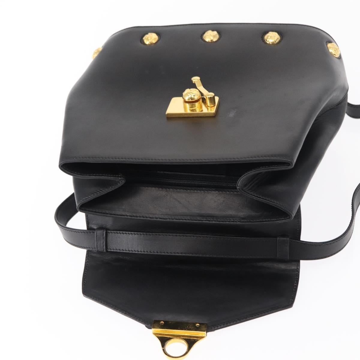 Salvatore Ferragamo Vintage Leather Black Leather Handbag (Pre-Owned)
