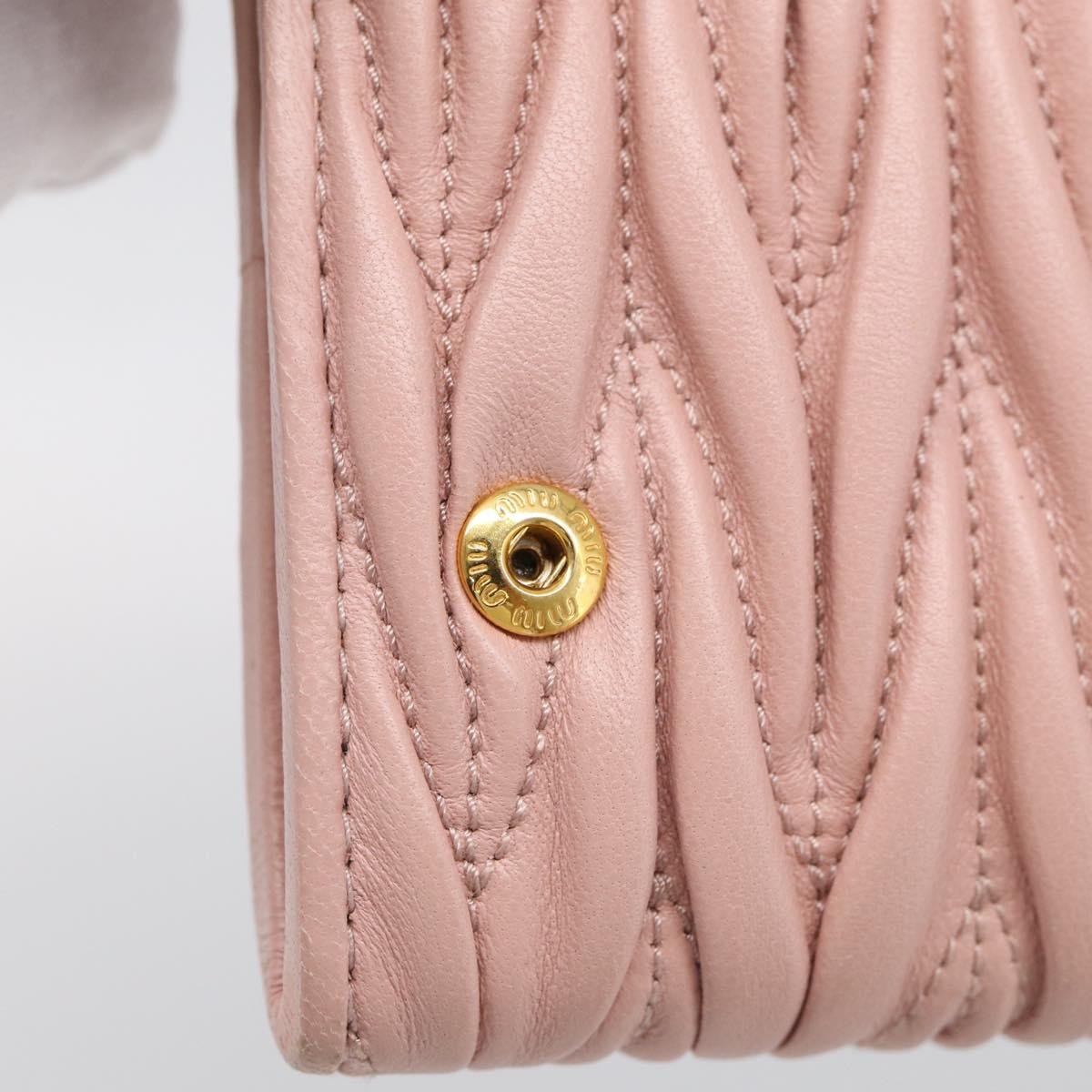 Miu Miu Matelasse Leather Pink Leather Wallets Accessory (Pre-Owned)
