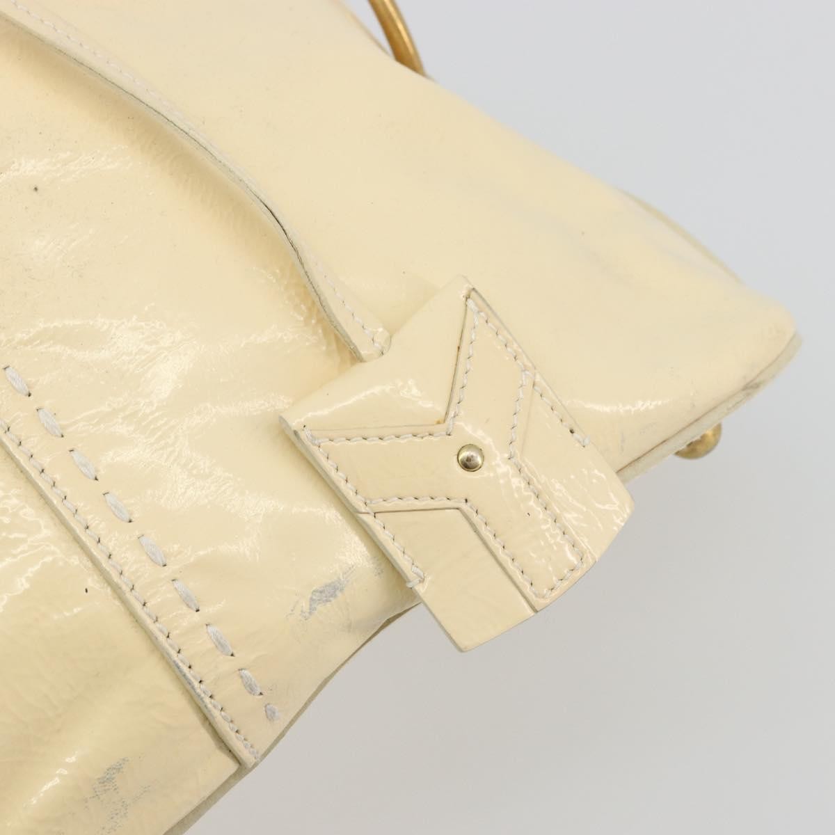 Saint Laurent Muse Shoulder Leather White Patent_Leather Handbag (Pre-Owned)