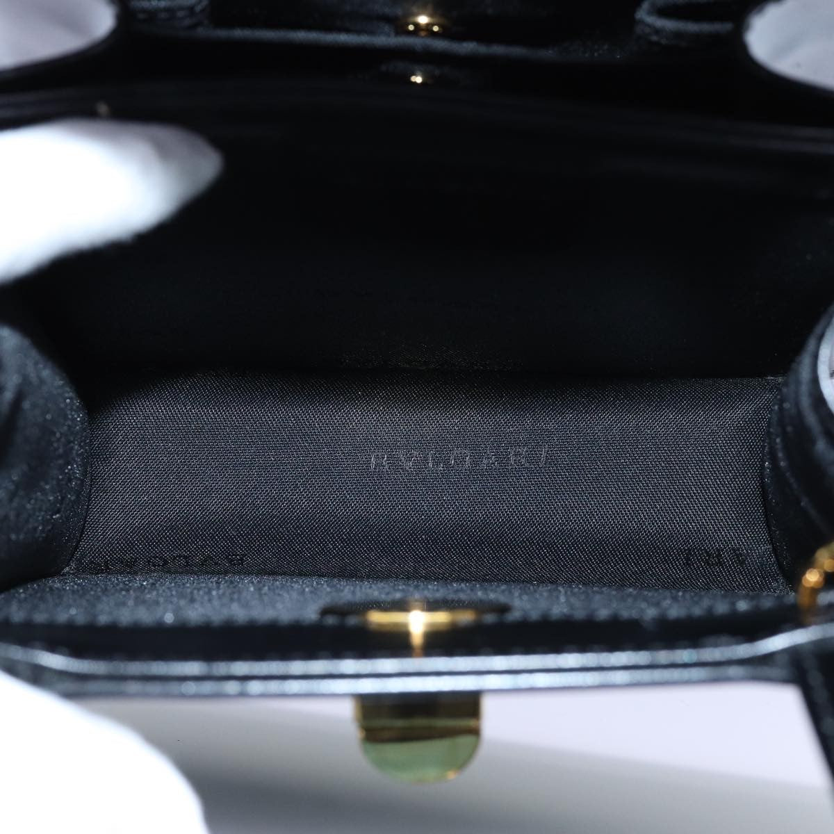 Bvlgari Handbag Leather Black Leather Handbag (Pre-Owned)