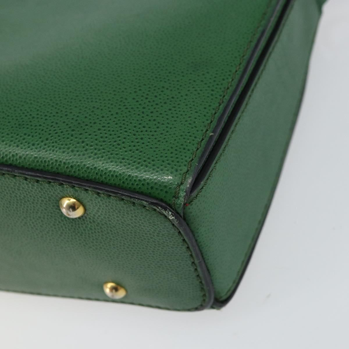 Celine Vintage Leather Green Leather Shoulder Bag Bag (Pre-Owned)