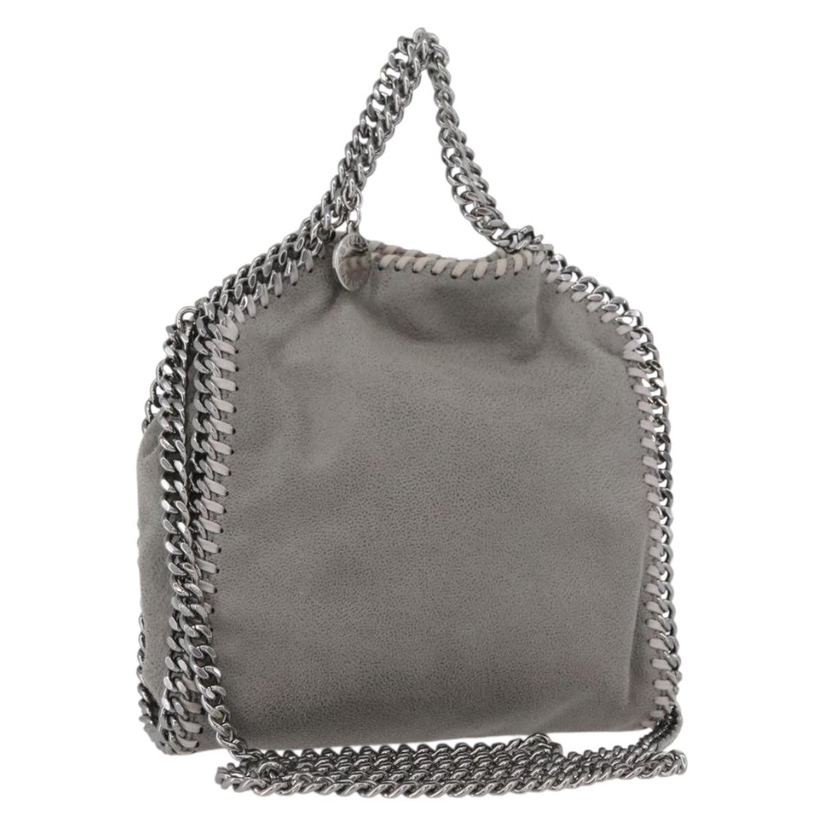 Stella Mccartney Falabella Fold Over Faux Leather Gray Polyester Shoulder Bag Bag (Pre-Owned)