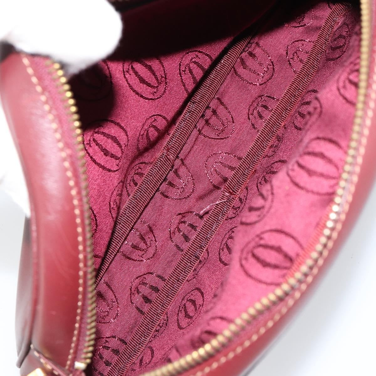 Cartier Must De Cartier Leather Burgundy Leather Shoulder Bag Bag (Pre-Owned)