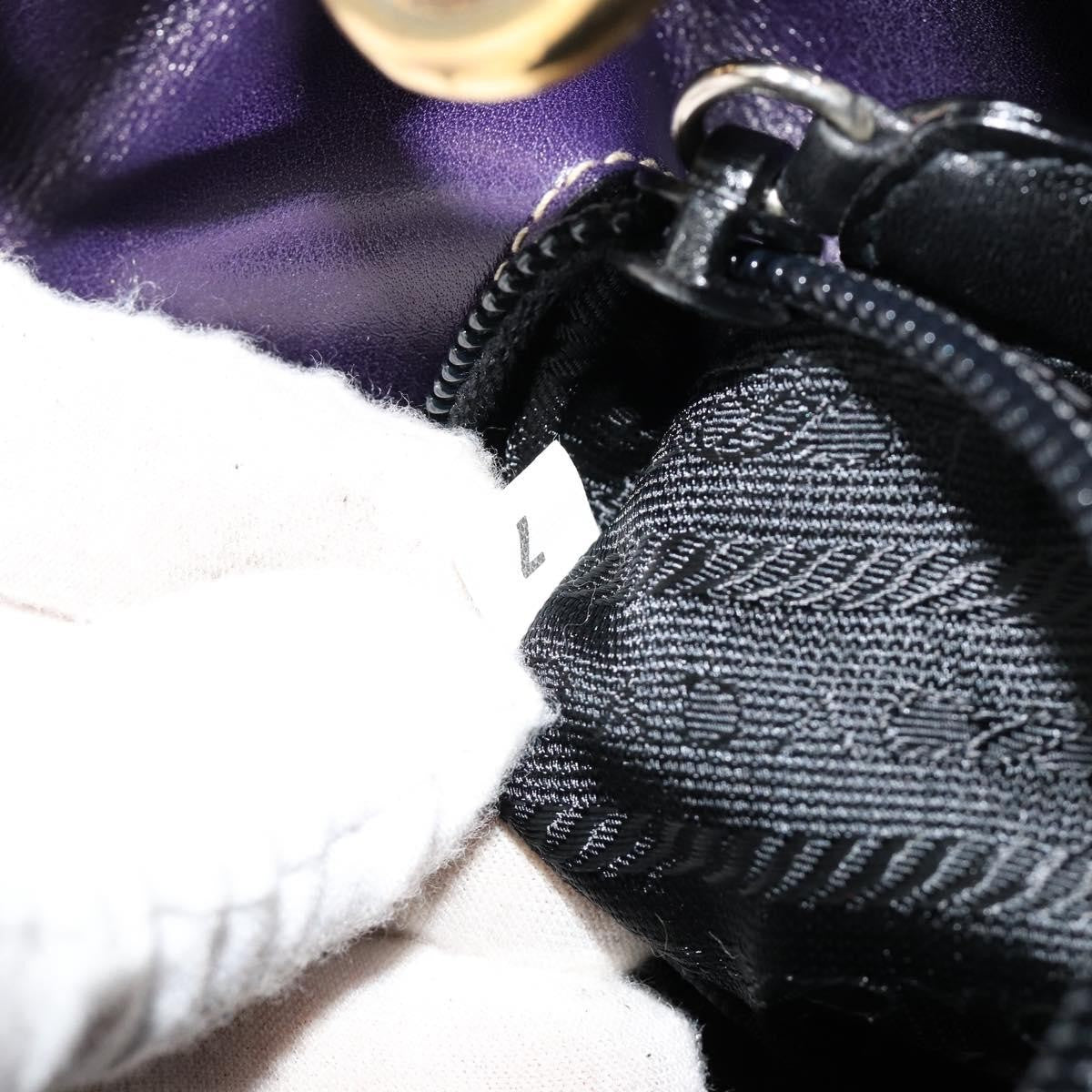 Prada Chain Leather Purple Leather Handbag (Pre-Owned)