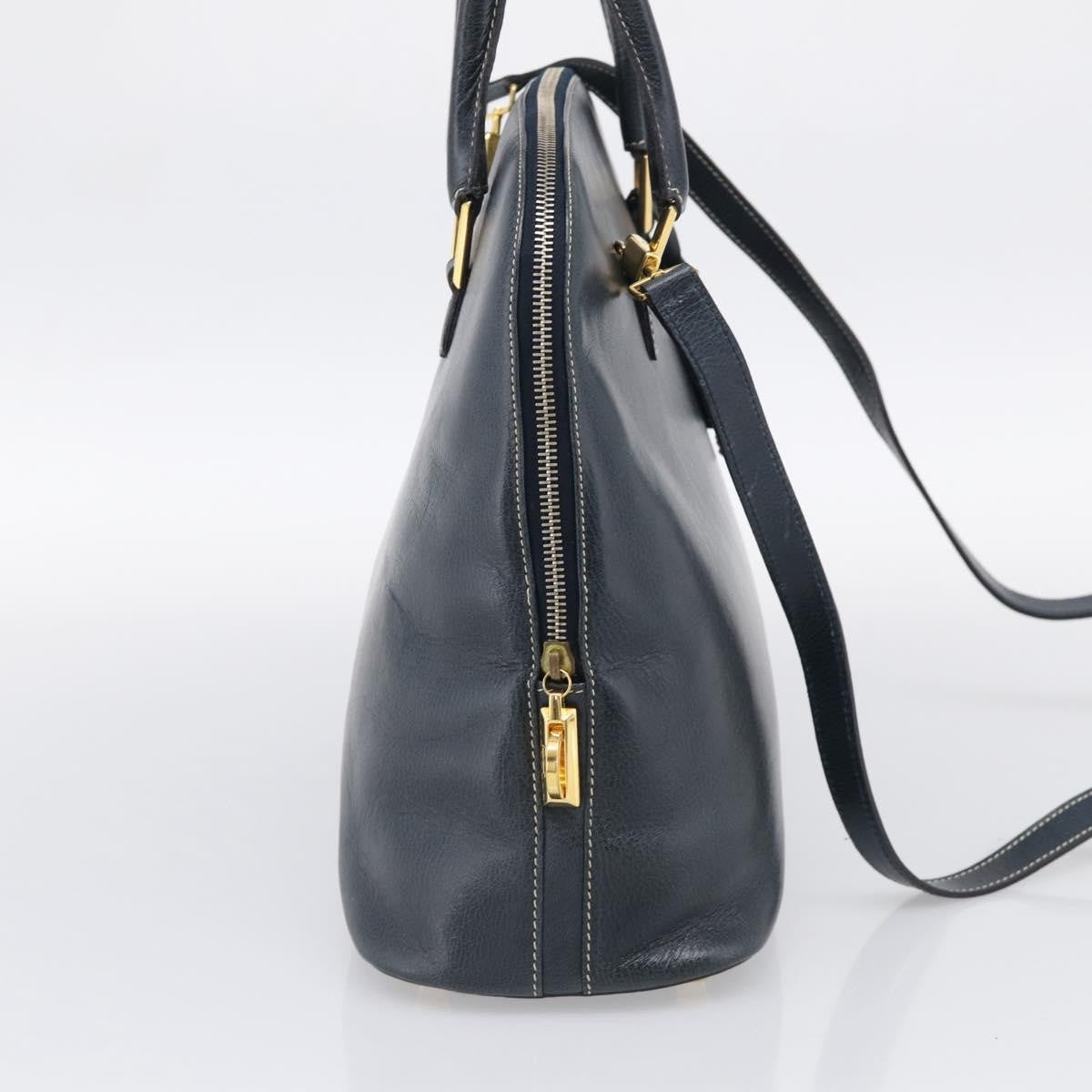Salvatore Ferragamo Top Handle Leather Navy Leather Crossbody Bag Bag (Pre-Owned)