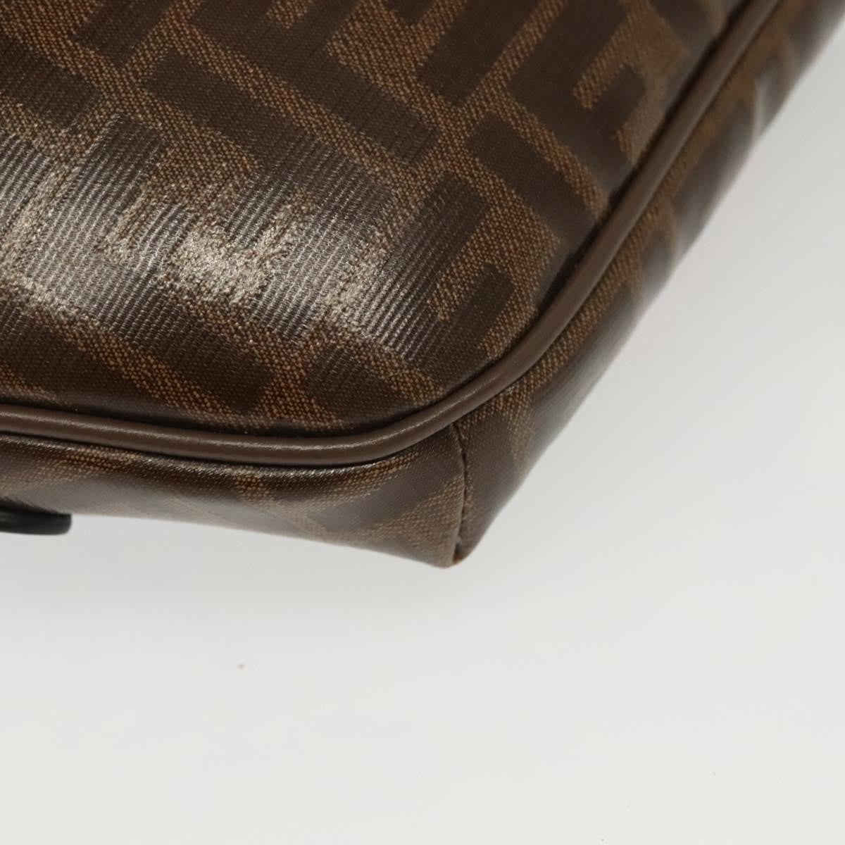 Fendi Mania Logo Waist Zucca Coated Canvas Brown Canvas Clutche & Pouche Bag (Pre-Owned)