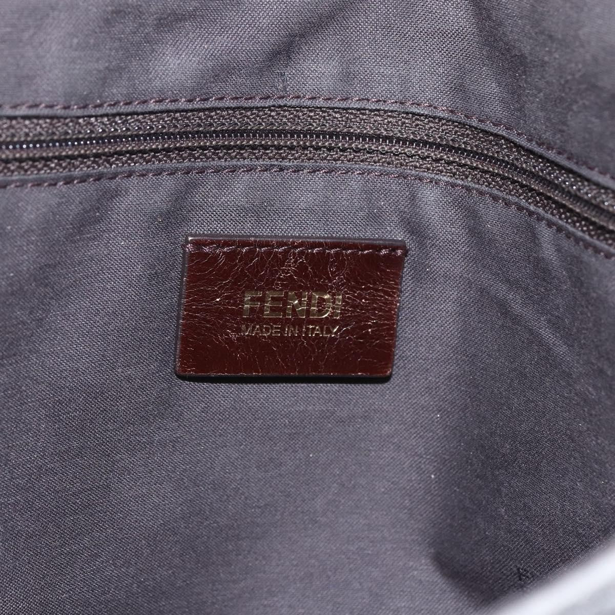 Fendi Shoulder Leather Gray Leather Shoulder Bag Bag (Pre-Owned)