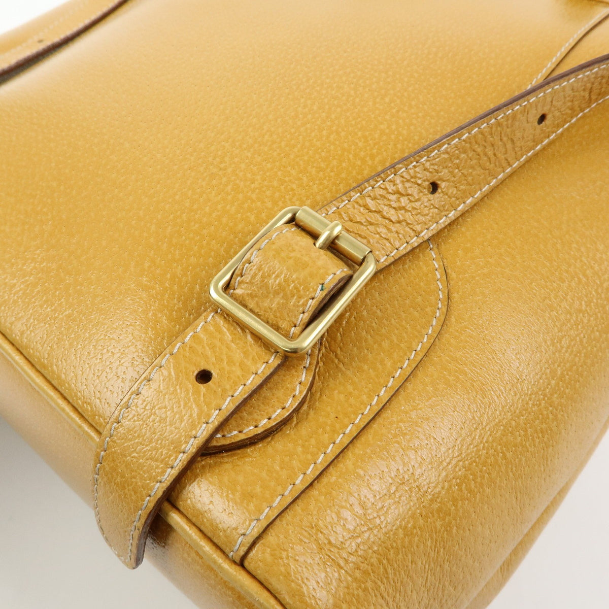 Gucci Vintage Bamboo Leather Yellow Leather Backpack Bag (Pre-Owned)