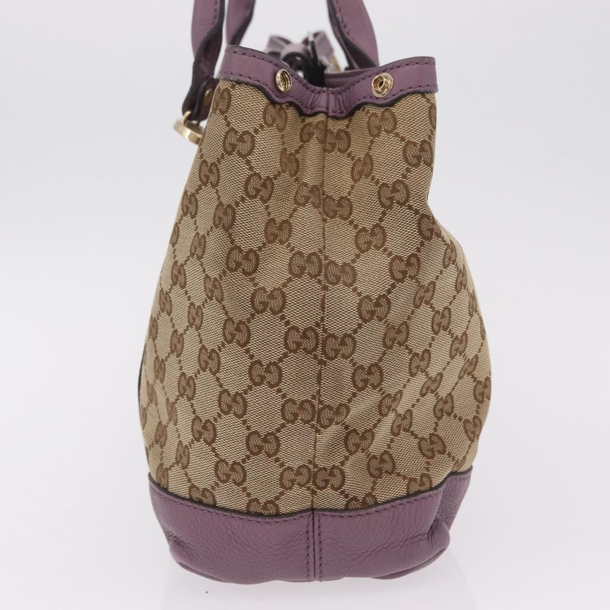 Gucci Miss Gg Gg Canvas With Leather Beige Canvas Tote Bag Bag (Pre-Owned)
