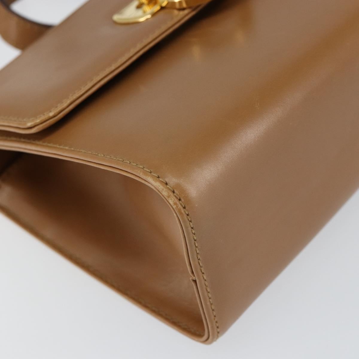 Salvatore Ferragamo Gancini Leather Brown Leather Shoulder Bag Bag (Pre-Owned)