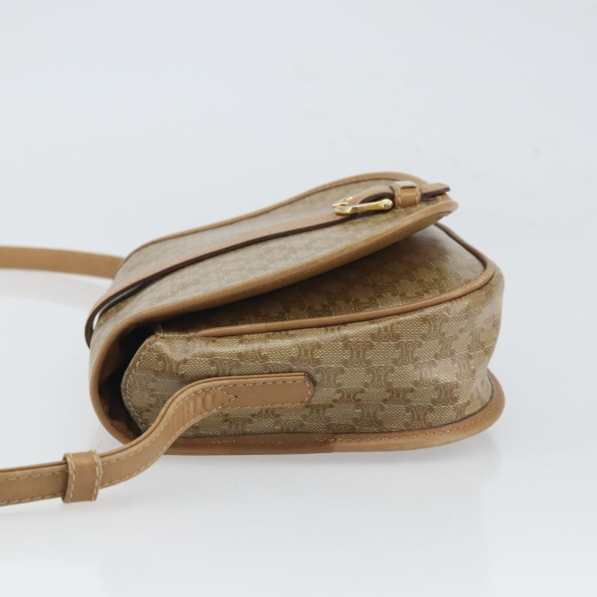 Celine Vintage Macadam Canvas Beige Canvas Shoulder Bag Bag (Pre-Owned)