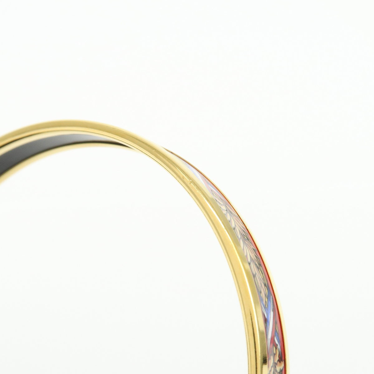 Hermes Bangle Printed Enamel Gold Gold_Plated Bracelet Jewelry (Pre-Owned)