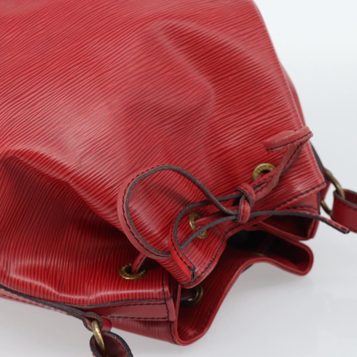 Louis Vuitton Petit Noe Monogram Canvas Red Leather Shoulder Bag Bag (Pre-Owned)