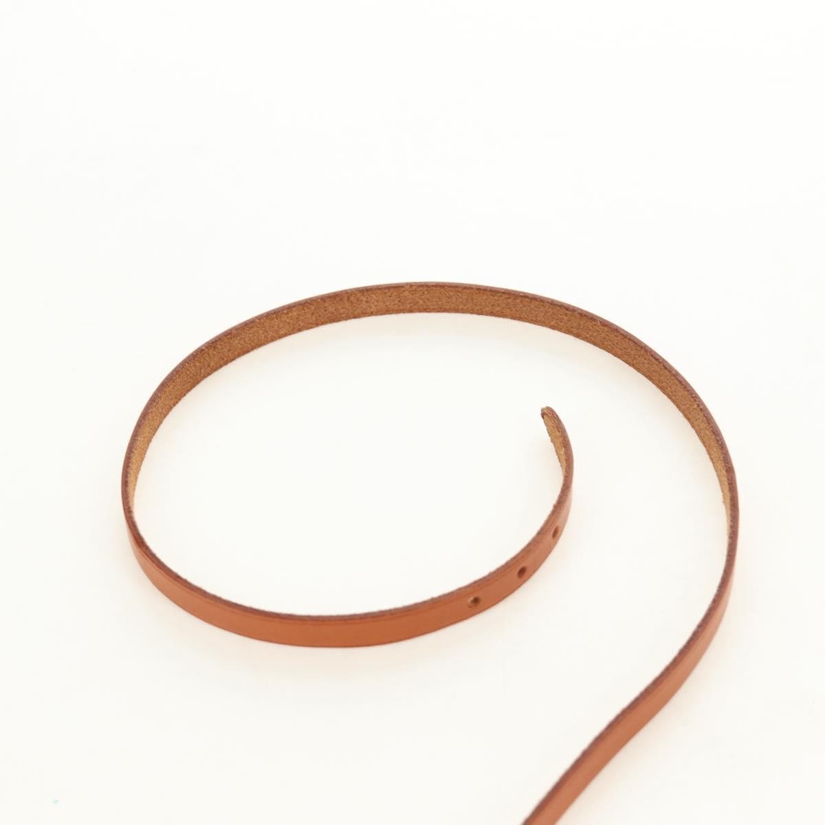 Hermes Hapi 3 Leather With Metal Brown Leather Bracelet Jewelry (Pre-Owned)